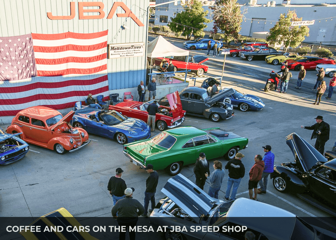 Exterior of JBA Speed Shop in San Diego — home for American performance and car culture