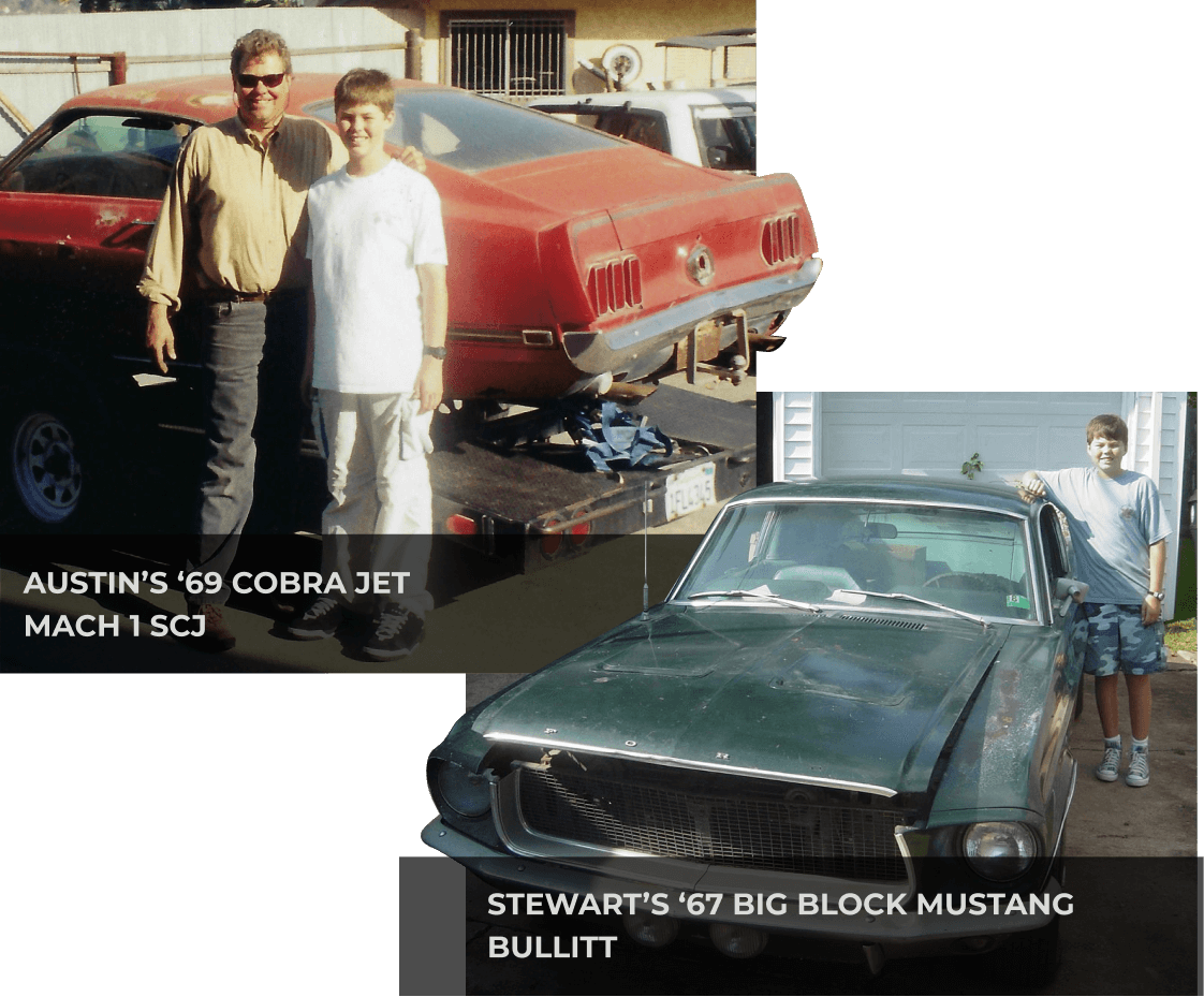 J. Bittle with his sons Austin and Stewart, continuing the JBA Speed Shop family legacy.